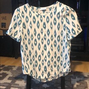 RILEY SILK TEE WHITE SAND MULTI NEKO IKAT PRINT